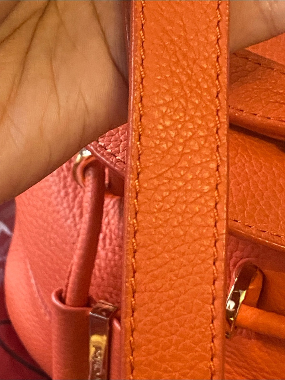See By Chloé Orange Pebbled Leather Mini Bucket Bag with Tassels - Picture 3 of 15
